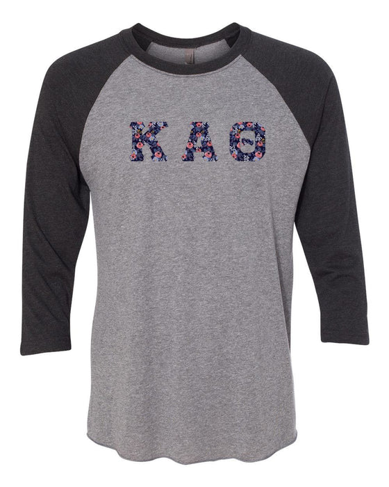 Kappa Alpha Theta Unisex Tri Blend Three Quarter Sleeve Baseball Raglan Tee Kappa Alpha Theta Unisex Tri-Blend Three-Quarter Sleeve Baseball Raglan Tee