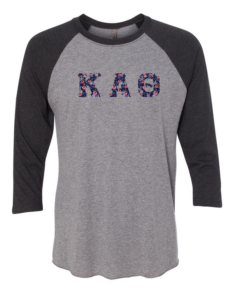 Kappa Alpha Theta Unisex Tri Blend Three Quarter Sleeve Baseball Raglan Tee Kappa Alpha Theta Unisex Tri-Blend Three-Quarter Sleeve Baseball Raglan Tee