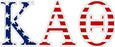 Kappa Alpha Theta American Flag Greek Letter Sticker 2.5" Tall Kappa Alpha Theta American Flag Greek Letter Sticker - 2.5
