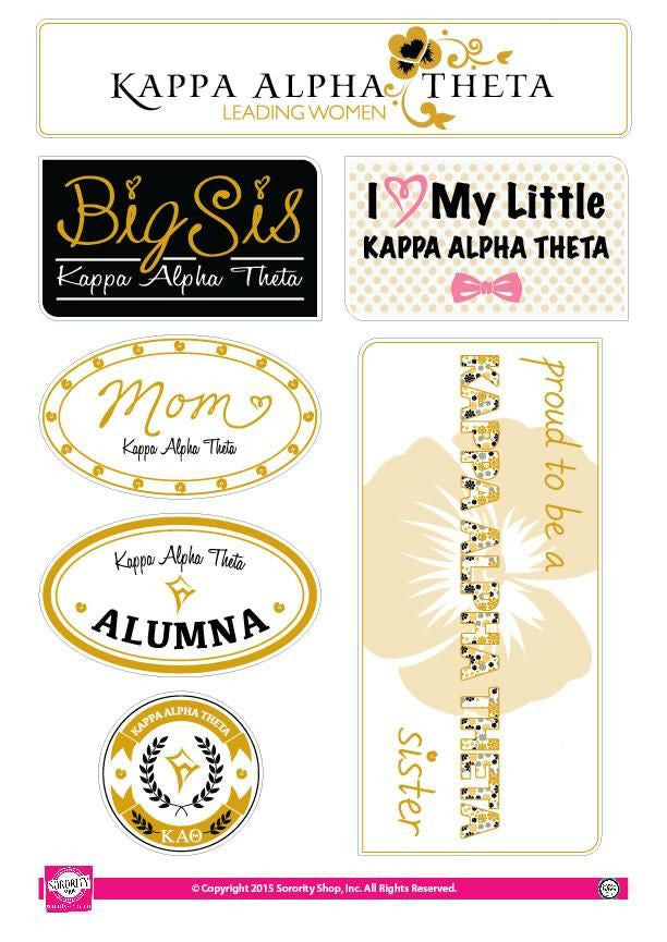 Kappa Alpha Theta Family Sticker Sheet Kappa Alpha Theta Family Sticker Sheet