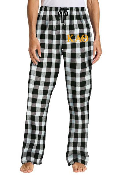 Loungewear Kappa Alpha Theta Flannel Lettered Plaid PJ's