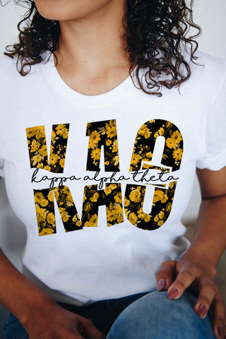 Kappa Alpha Theta Floral Big Lettered T Shirts Kappa Alpha Theta Floral Big Lettered T-Shirts