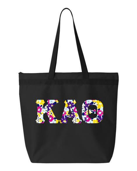 Kappa Alpha Theta Greek Letter Zipper Tote Kappa Alpha Theta Greek Letter Zipper Tote