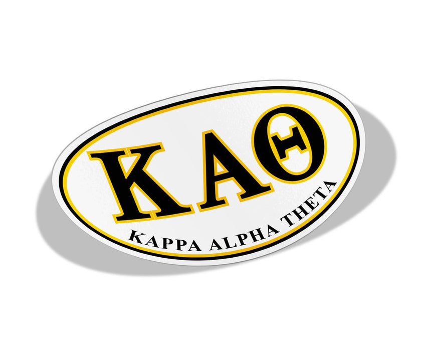 Kappa Alpha Theta Greek Letter Oval Decal Kappa Alpha Theta Greek Letter Oval Decal