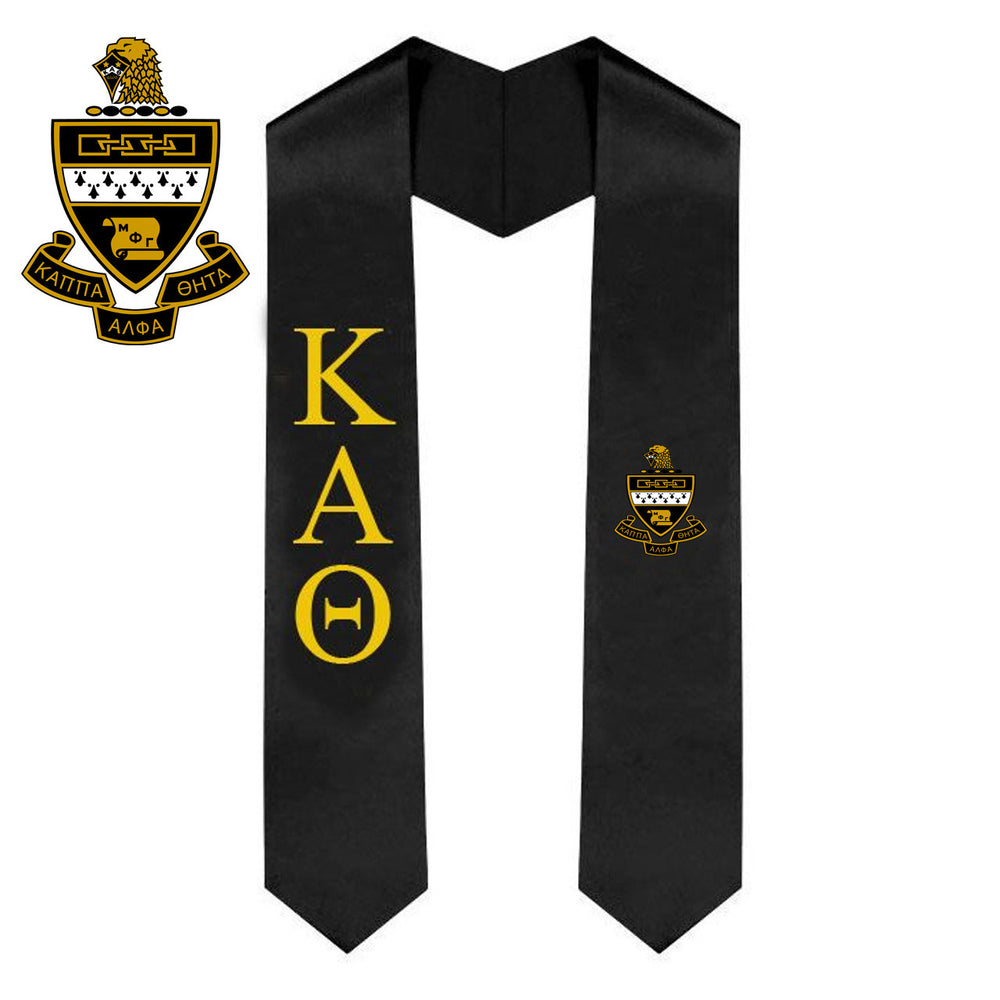 Kappa Alpha Theta Greek Lettered Graduation Sash Stole With Crest Kappa Alpha Theta Greek Lettered Graduation Sash Stole With Crest