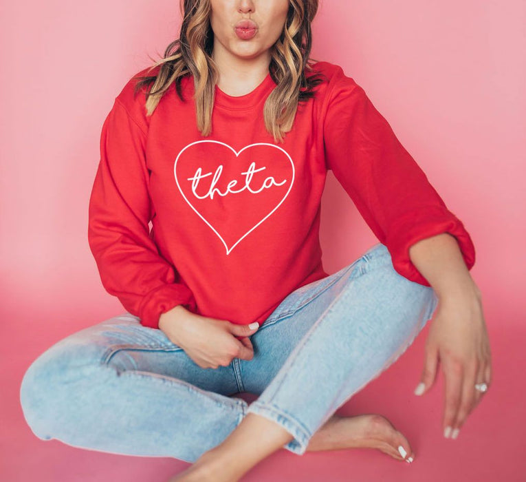 Kappa Alpha Theta Heart Crew Sweatshirt Kappa Alpha Theta Heart Crew Sweatshirt