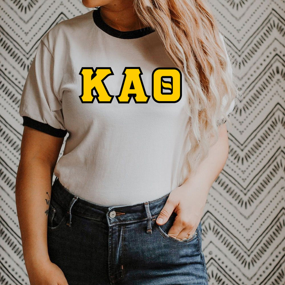 Discount Kappa Alpha Theta Lettered Ringer Shirt DISCOUNT-Kappa Alpha Theta Lettered Ringer Shirt