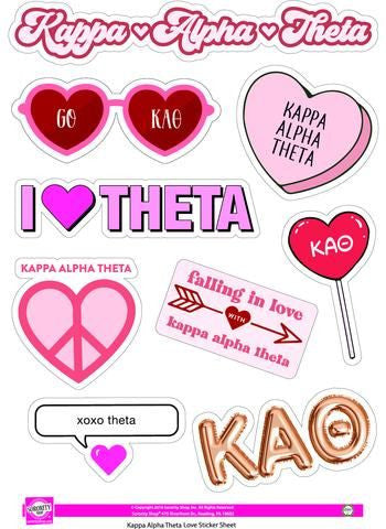 Kappa Alpha Theta Love Theme Stickers Kappa Alpha Theta Love Theme Stickers