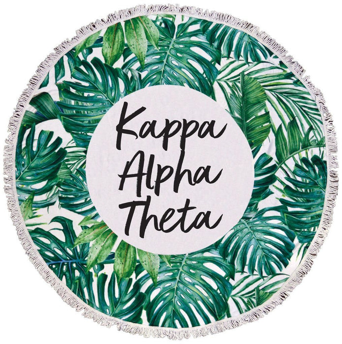 Kappa Alpha Theta Palm Leaf Fringe Towel Blanket Kappa Alpha Theta Palm Leaf Fringe Towel Blanket
