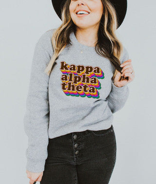 Kappa Alpha Theta Kappa Alpha Theta Retro Maya Crewneck Sweatshirts