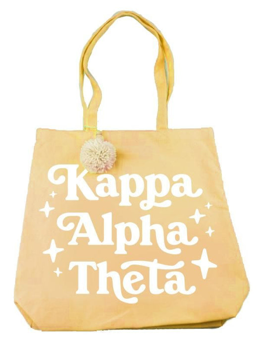 Kappa Alpha Theta Retro Pom Pom Tote Bag Kappa Alpha Theta Retro Pom Pom Tote Bag