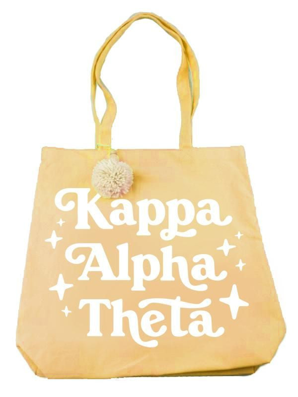 Kappa Alpha Theta Retro Pom Pom Tote Bag Kappa Alpha Theta Retro Pom Pom Tote Bag