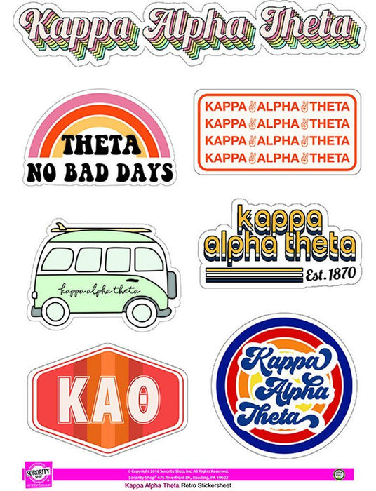 Kappa Alpha Theta Retro Sticker Sheet Kappa Alpha Theta Retro Sticker Sheet