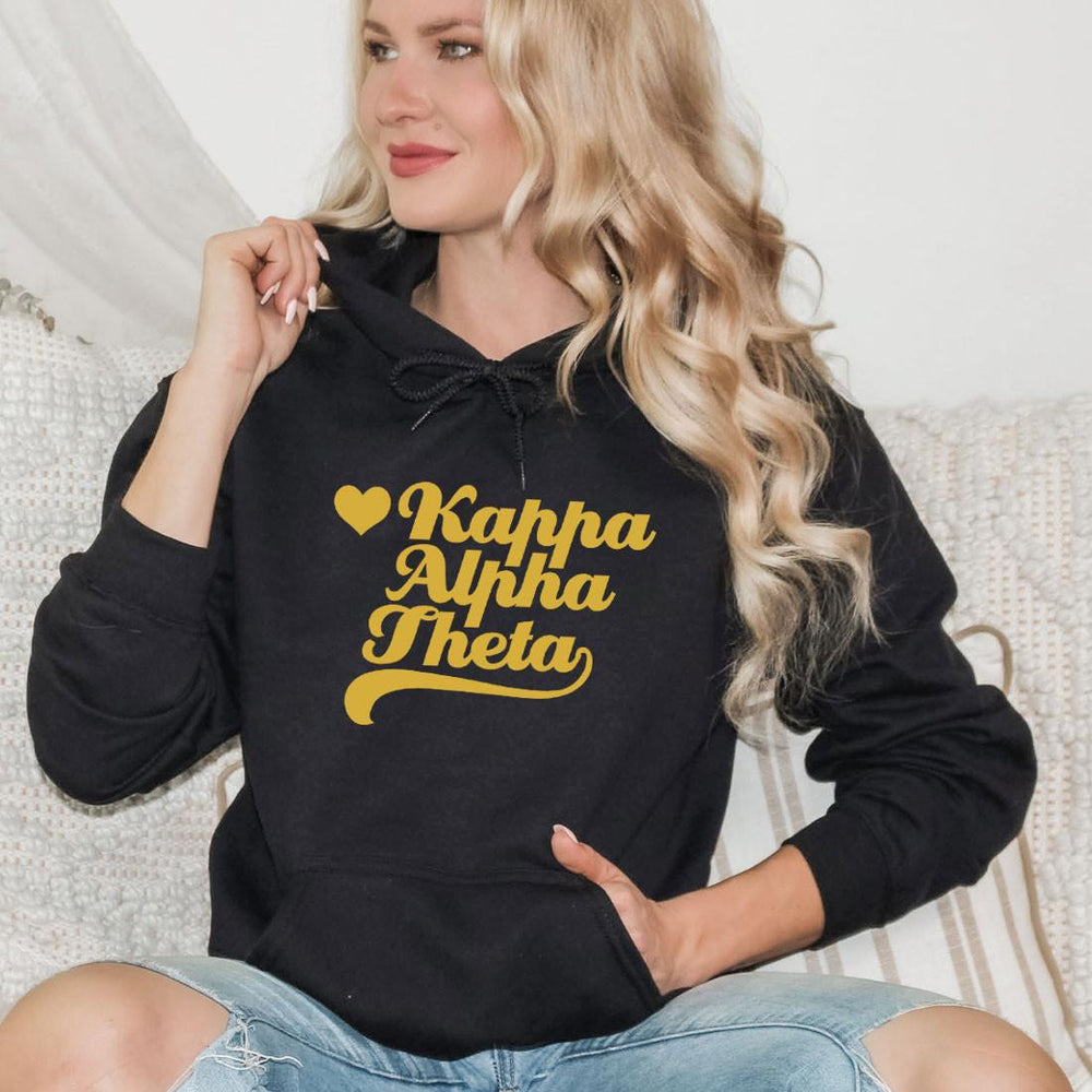 Kappa Alpha Theta Script Heart Greek Hoodie Kappa Alpha Theta Script Heart Greek Hoodie