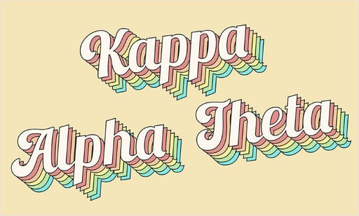 Kappa Alpha Theta Kappa Alpha Theta Sorority Retro Flag