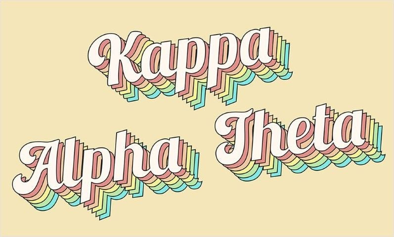 Kappa Alpha Theta Sorority Retro Flag Kappa Alpha Theta Sorority Retro Flag