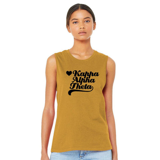 Shirts Kappa Alpha Theta Tail Heart Bella + Canvas Muscle Tank