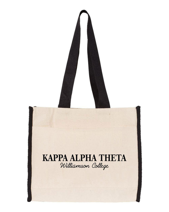Kappa Alpha Theta Tote With Contrast Color Handles Kappa Alpha Theta Tote with Contrast-Color Handles