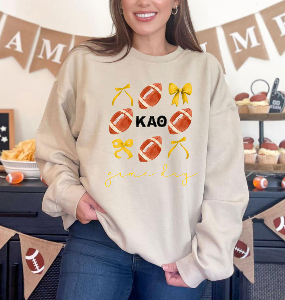Kappa Alpha Theta Game Day Bows Crewneck Sweatshirt Kappa Alpha Theta Game Day Bows Crewneck Sweatshirt