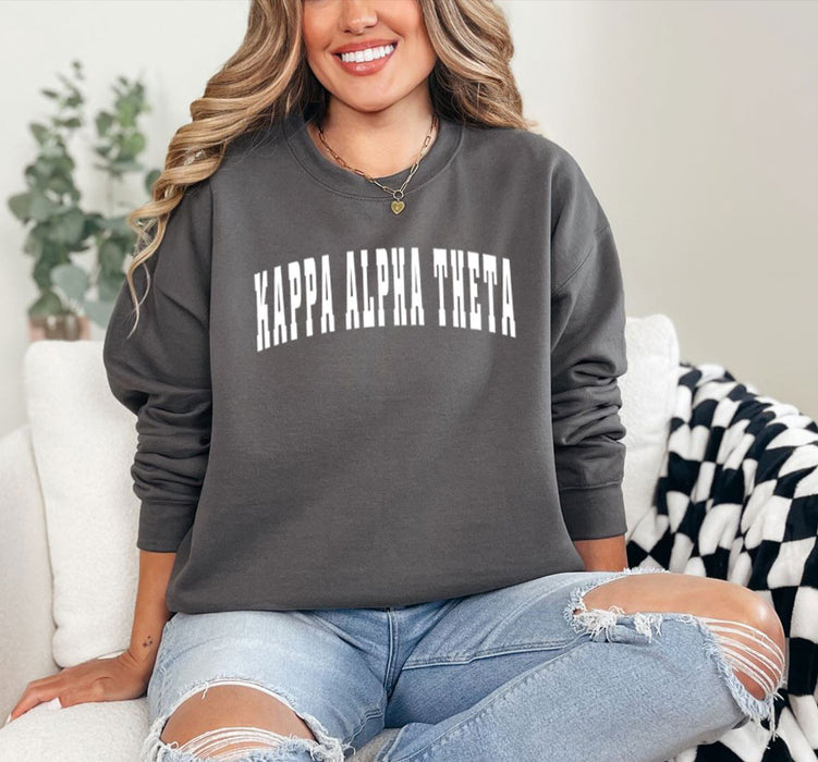 Kappa Alpha Theta Letterman Crewneck Sweatshirt Kappa Alpha Theta Letterman Crewneck Sweatshirt