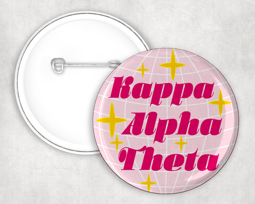 Kappa Alpha Theta Disco Pin Buttons Kappa Alpha Theta Disco Pin Buttons