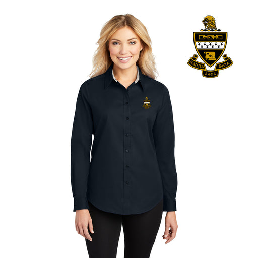 Kappa Alpha Theta DISCOUNT-Kappa Alpha Theta Long Sleeve Oxford