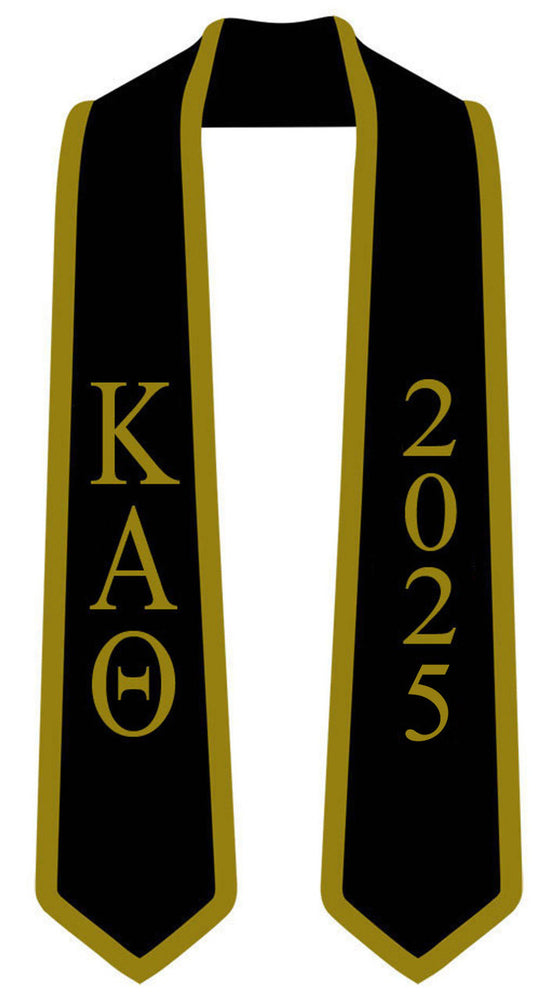 Discount Kappa Alpha Theta Greek 2 Tone Lettered Graduation Sash Stole W/ Year DISCOUNT-Kappa Alpha Theta Greek 2 Tone Lettered Graduation Sash Stole w/ Year