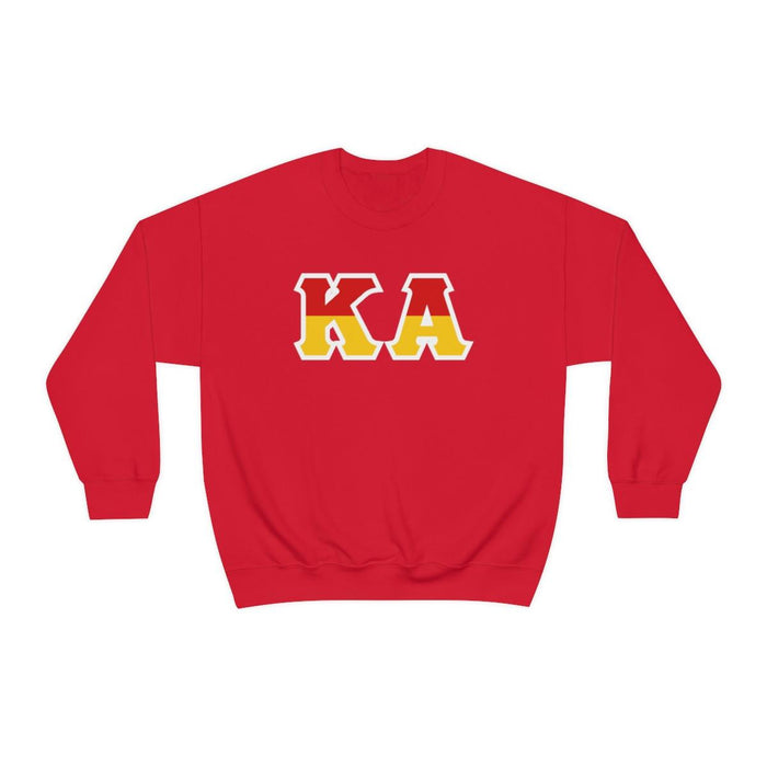 Printify Kappa Alpha Two Toned Greek Lettered Crewneck Sweatshirts Kappa Alpha Two Toned Greek Lettered Crewneck Sweatshirts