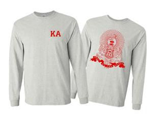 Printify Kappa Alpha World Famous Crest Long Sleeve T Shirt Kappa Alpha World Famous Crest Long Sleeve T-Shirt