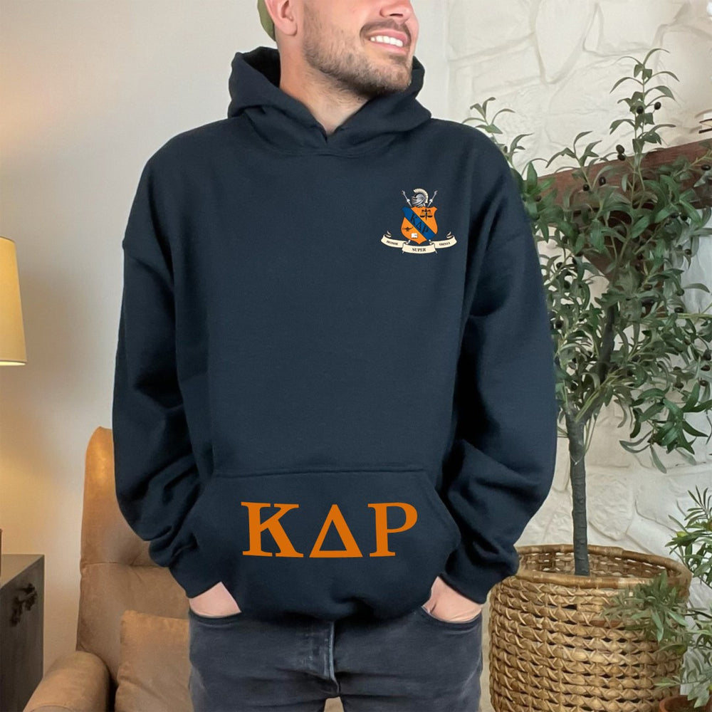 Kappa Delta Rho Elite Hoodie W Letters On Pouch Kappa Delta Rho Elite Hoodie W Letters On Pouch