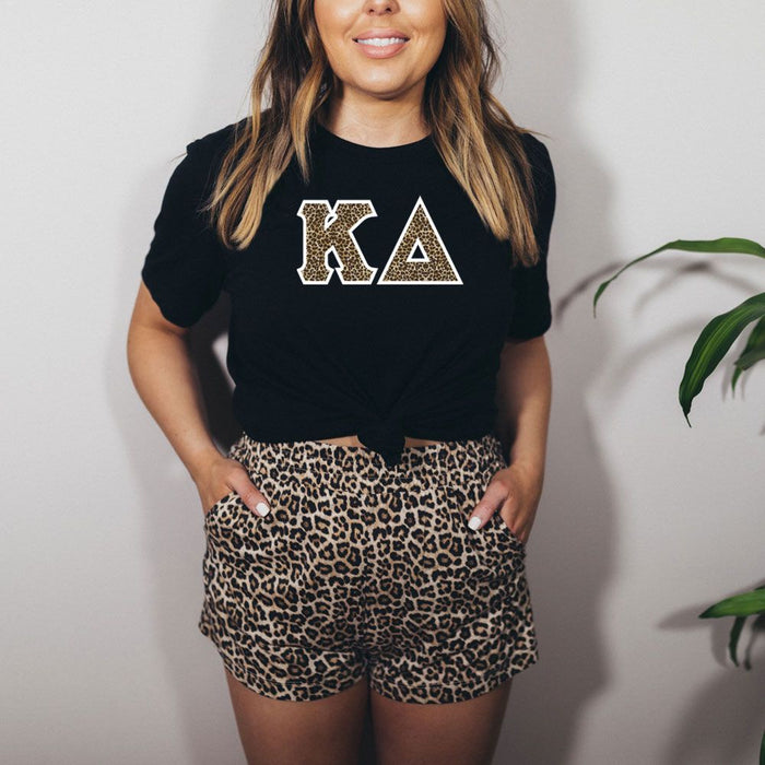 Kappa Delta Cheetah Print Lettered Tee Kappa Delta Cheetah Print Lettered Tee