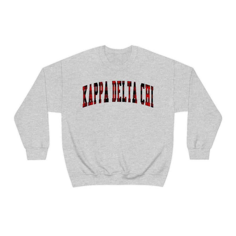 Printify Kappa Delta Chi Christmas Plaid Nickname Crewnecks Kappa Delta Chi Christmas Plaid Nickname Crewnecks