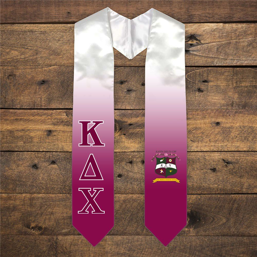 Kappa Delta Chi Extra Fancy Simple Greek Graduation Stole W Crest Kappa Delta Chi Extra Fancy Simple Greek Graduation Stole W Crest