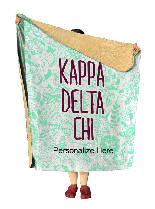 Kappa Delta Chi Kappa Delta Chi Floral Sherpa Lap Blanket