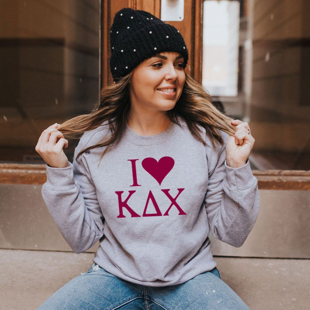 Kappa Delta Chi I Love Crewneck Sweatshirt Kappa Delta Chi I Love Crewneck Sweatshirt