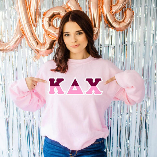 Kappa Delta Chi Kappa Delta Chi Two Tone Lettered Crew Sweatshirts