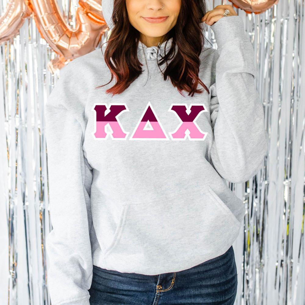 Printify Kappa Delta Chi Two Tone Lettered Hooded Sweatshirts Kappa Delta Chi Two Tone Lettered Hooded Sweatshirts
