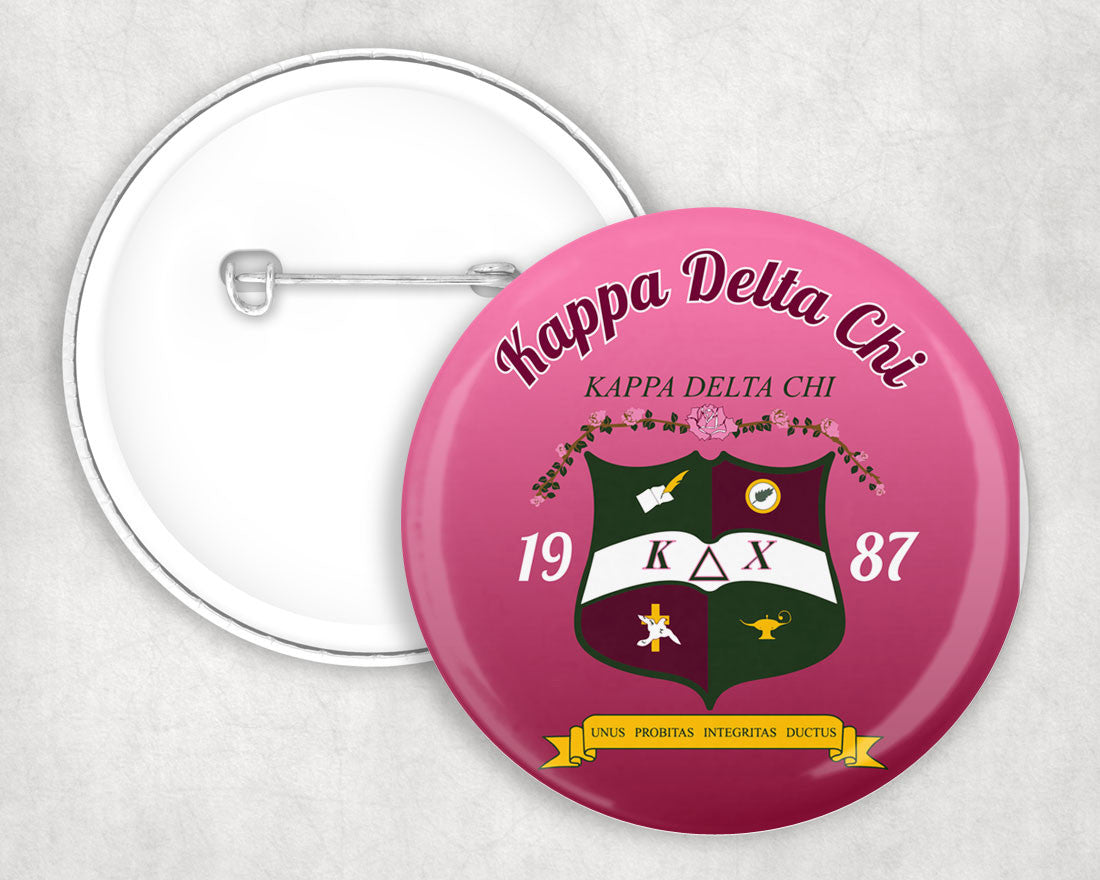 Kappa Delta Chi Classic Crest Pin Buttons Kappa Delta Chi Classic Crest Pin Buttons
