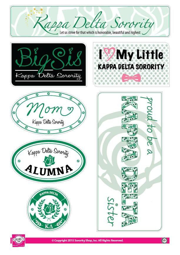 Kappa Delta Kappa Delta Family Sticker Sheet — GreekU