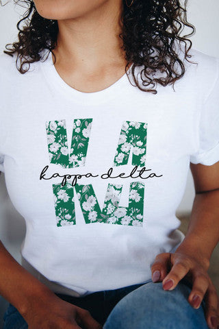 Kappa Delta Floral Big Lettered T Shirts Kappa Delta Floral Big Lettered T-Shirts