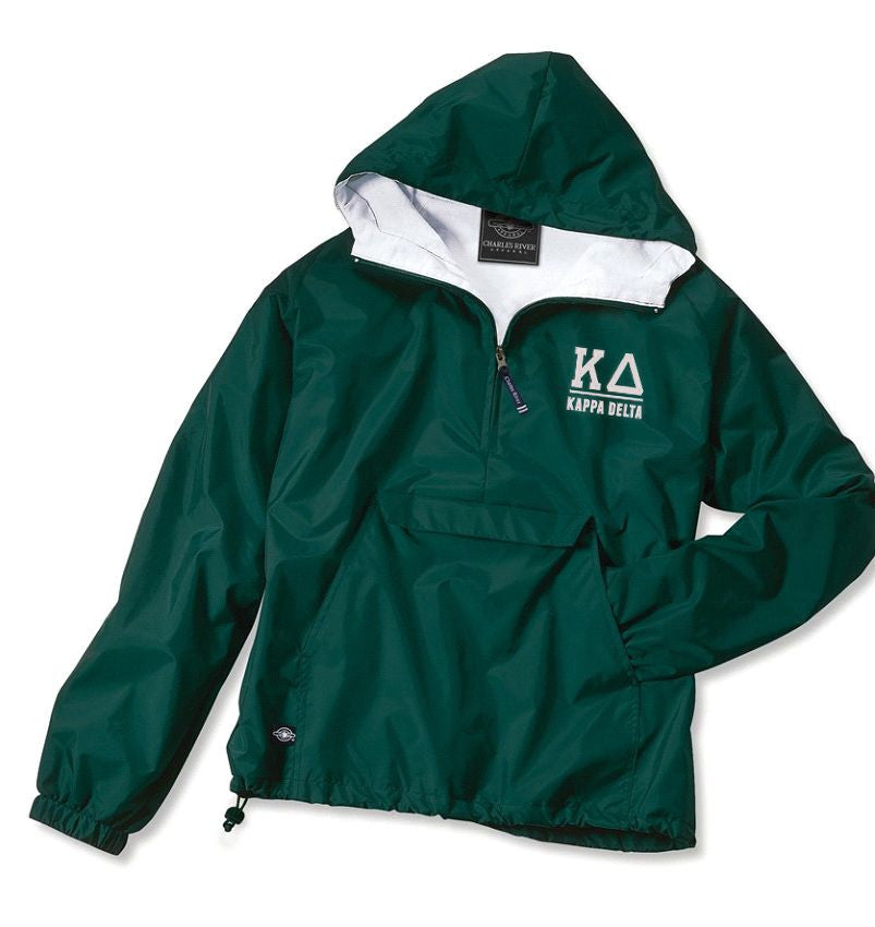 Kappa Delta Greek Letter Anoraks Kappa Delta Greek Letter Windbreaker Pullovers