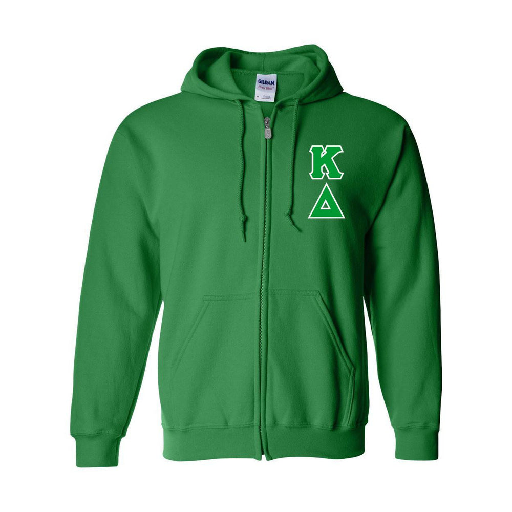 Kappa Delta Heavy Full Zip Hoodie 3" Letters Kappa Delta Heavy Full Zip Hoodie - 3