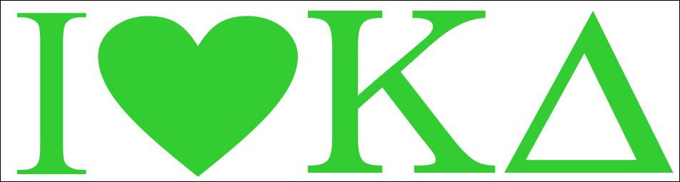 Kappa Delta I Love Bumper Sticker Kappa Delta I Love Bumper Sticker
