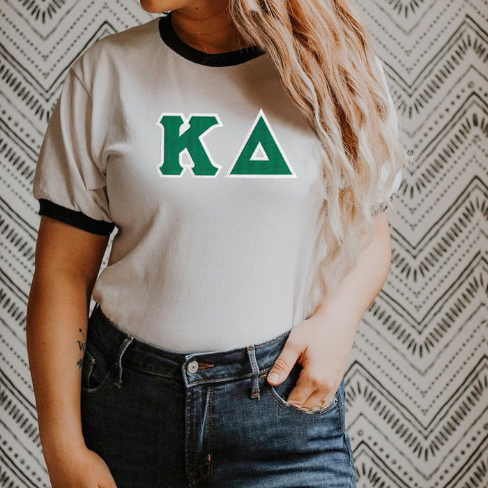 Discount Kappa Delta Lettered Ringer Shirt DISCOUNT-Kappa Delta Lettered Ringer Shirt