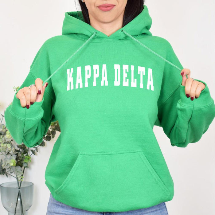 Kappa Delta Letterman Hooded Sweatshirts Kappa Delta Letterman Hooded Sweatshirts