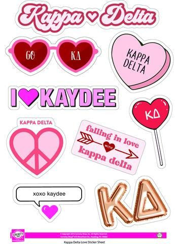 Kappa Delta Love Theme Stickers Kappa Delta Love Theme Stickers