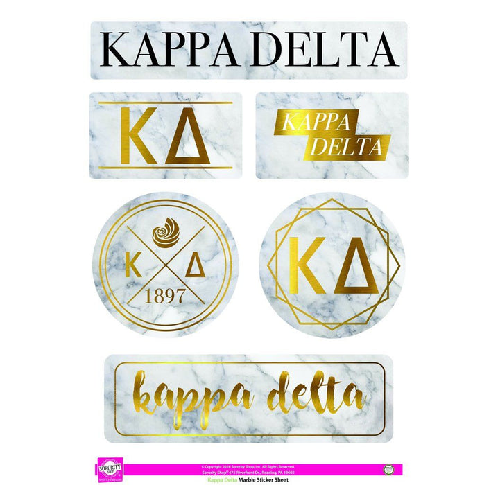 Kappa Delta Marble Sticker Sheet Kappa Delta Marble Sticker Sheet