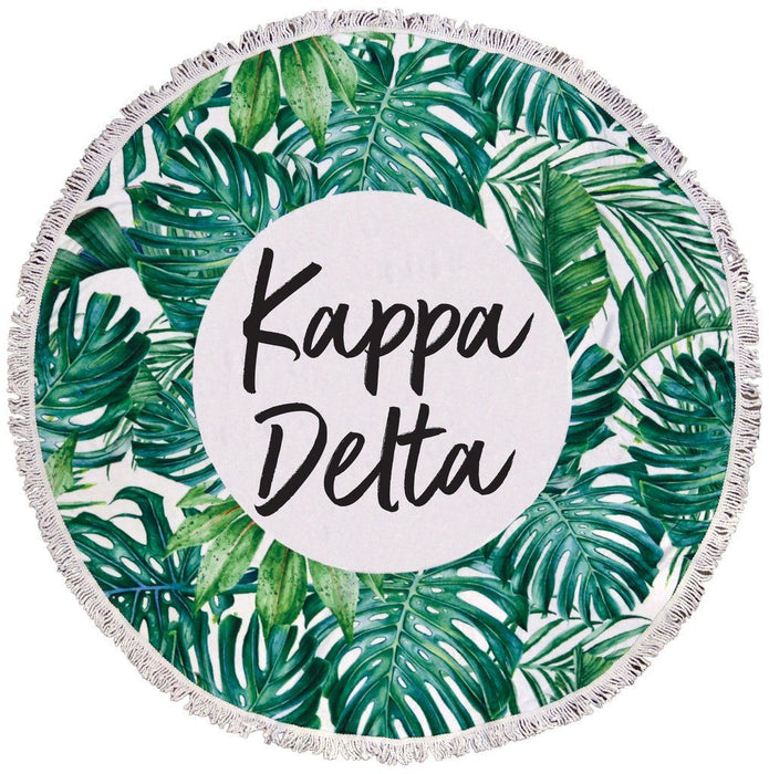 Kappa Delta Palm Leaf Fringe Towel Blanket Kappa Delta Palm Leaf Fringe Towel Blanket