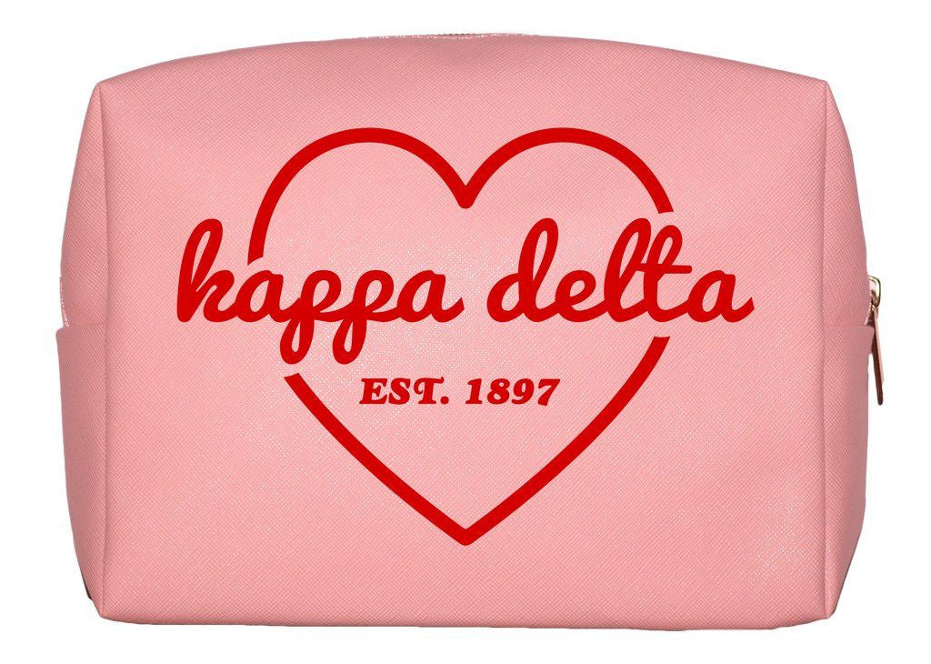 Kappa Delta Pink With Red Heart Makeup Bag Kappa Delta Pink with Red Heart Makeup Bag