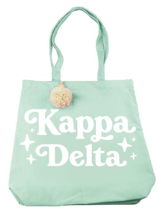 Kappa Delta Retro Pom Pom Tote Bag Kappa Delta Retro Pom Pom Tote Bag